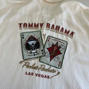 Tommy Bahama Las Vegas Pocket Rockets Embroidered Silk Blend Short Sleeve XXL